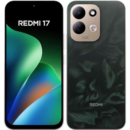 XIAOMI Redmi 17 4G Smartphone 4GB+128GB Storage, 6.9 120Hz Display, 7500mAh Battery, 45W Fast Charging, 50MP AI Camera, HyperOS 3, NFC, IP64 Oak Green (No Power Adaper)