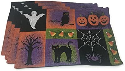 Halloween Holiday Ghost Witch Tapestry Place Mats Set of 4 13' x 18'