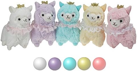 KSB Pack Of 5 6.7" Crown Plush Alpaca,100% Plush Stuffed Animals Doll Toys,Best Birthday Gifts For The Children.