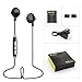 Bluetooth Headphones, Wireless V4.1 Magnetic Stereo Earphones, Suitable for Samsung Galaxy S9, IPX4 Splash Proof Noise Cancelling with HD Mic for Running and Sport - Black