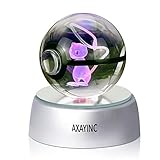 AXAYINC 3D Crystal Ball LED Night Lights Advance Laser Engraving Children's Gift(MH)