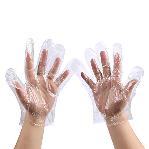 WeTest 500 Piece Disposable Food Prep Gloves Clear Plastic Gloves for Kitchen Cooking,Cleaning,Food Handling,One Size Fits All