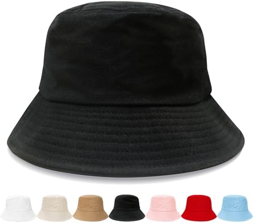 WZYWHJ Solid color black Prints reversible bucket hat - for men