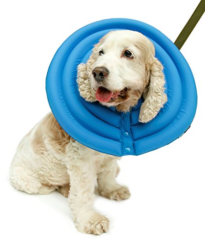 UsefulThingy Dog Recovery Collar - Soft Comfy Cone E-Collar After Surgery, Anti-Bite/Lick - for Cats Too, Quicker Healing - 4 Sizes, 2 Colors (S, Blue)