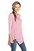 Frumos Womens Tunic 3/4 Sleeve Handkerchief Hem Tunic Top