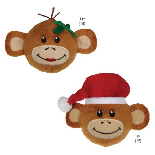 Zanies Holiday Monkey Business Squeaker Ball Pet Toy