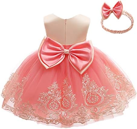 Flower Girl Dressy Up 18M 18-24 Months Bowknot Sleeveless Easter Baptism  Princess Flower Girls Dress Lace Tutu Dresses for Little Girls Birthday  Party Dressy Fancy Headband (BeigeWatermelon, 110) price in Saudi Arabia |