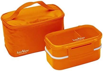 kooAkoo Bento Box Lunch Box & Handy Insulated Cooler Bag Set Ideal Gift 8pcs 2 Stackable Food Grade Leakproof Containers BPA Free Microwave Freezer Dishwasher Safe FREE Healthy Eating Guide Cutlery