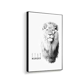 Framed Canvas Wall Art for Living Room, Bedroom Black and White Beast Canvas Prints for Home Decoration Ready to Hanging - 16x24 inches
