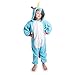 Emolly Fashion Kids Animal Unicorn Pajama Onesie - Soft and Comfortable with Pockets (4, Blue)