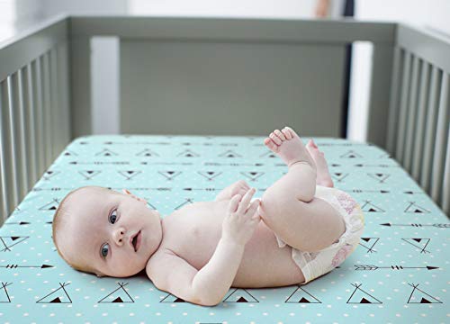 4 Stretchy+Crib+Sheets+Set+BROLEX+Portable+Mattress+Topper+Jersey