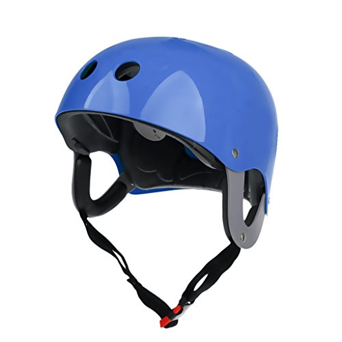 MonkeyJack Pro Safety Adjustable Helmet CE Approved for Whitewater Waterskiing Sports Kayaking Sailing Rafting Boating Head Circumference 22.4''-24.4'' - Blue - Thumbnail 7