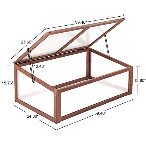 image for AMERLIFE Cold Frames Mini Greenhouse Portable Wooden Cold Frame Greenh