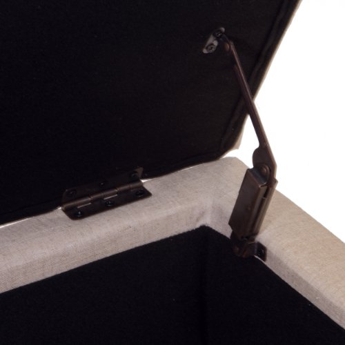 Best Selling Mission Tufted Fabric Storage Ottoman Bench, Beige - Thumbnail 6