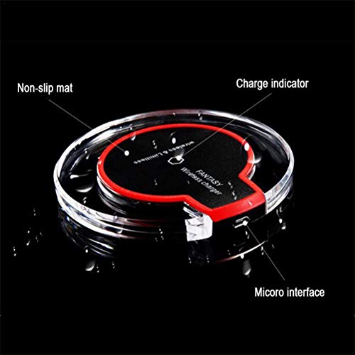 LQT Ltd New Ultra-Thin Crystal K9 Wireless Charger for iPhone X Mobile Phone Qi Fast Charge Wireless Charging Base Transmitter Round - Thumbnail 5