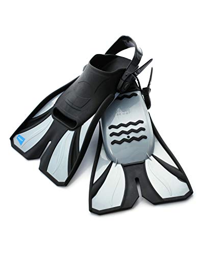 Deep Swim Fins Designed for Pool Swimming, Training or Snorkeling | Dive Size Large & Medium | Men or Women (Gray, Large) - Thumbnail 6