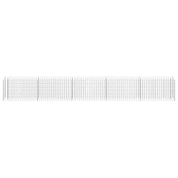 vidaXL Gabion Raised Garden Bed, Galvanized Steel