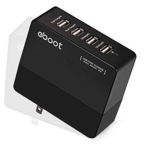 eBoot 34W/6.8A 4-Port USB Charging Station / USB Wall Charger Multi Port/ Travel Charger / USB Adapter , for iPhone 5S, 5C, 5, 4S, 4; iPad 5, Air, Mini; Samsung Galaxy S4, S3, S2, Note 3, 2; Kindle Fire HD HDX; Google Nexus 4, 5, 7, 10; Motorola Droid Razr Maxx Moto X; HTC One X V S, LG G2; Nokia Lumia 920 1020 1520 2520; PS 4; Bluetooth Speakers & Headsets; External Battery Packs and More