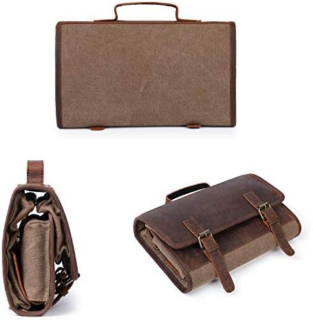 S-ZONE Mens Toiletry Organizer Bag Leather Travel Dopp Kit Hanging Case Great Gift Idea 5 S-ZONE Mens Toiletry Organizer Bag Leather Travel Dopp Kit Hanging Case Great Gift Idea