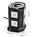 Safemore 8-AC Outlets Power Strip with 2.1A 4 USB Charging Ports and 6.5-Feet Cord (Black/White)