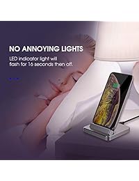 Yootech Cargador inalámbrico de aluminio con certificado Qi 7,5 W soporte de carga inalámbrico compatible con iPhone XS MAX XR XS, 10 W compatible con Galaxy S10 S10Plus S10E, 5 W todos los teléfonos habilitados Qi (sin adaptador de CA) (gris plateado)