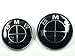 XtremeAmazing 82mm/74 mm Carbon Fiber Hood Trunk Front/ Rear Emblem Roundel Logo for BMW Full All Black