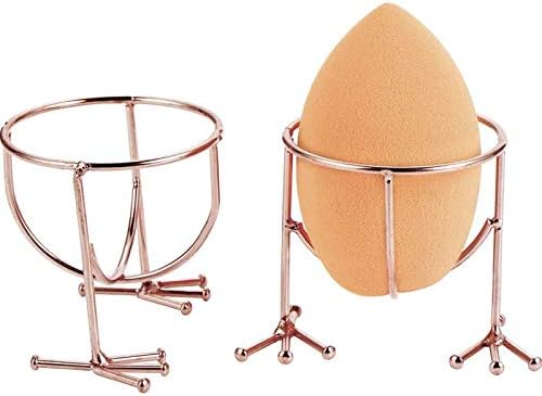 XZANTE Makeup Sponge Holder Egg Sponge Stand Puff Display Stand Dryer Rack Makeup Sponge Support (Sponge is not included), 2 Pieces, Rose Gold