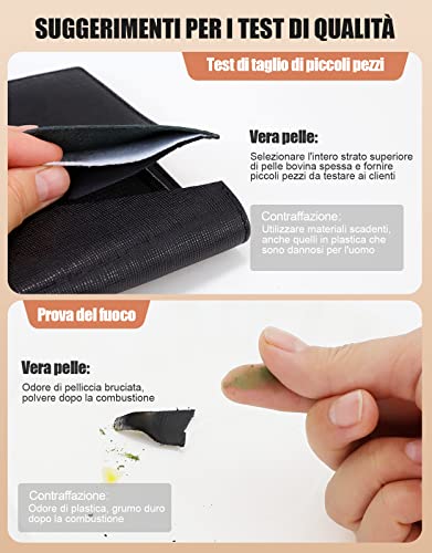 CIRYCASE Portafoglio Uomo in Vera Pelle, Blocco RFID Portacarte Uomo con 14 Carte Scomparti & 2 Finestre Trasparenti per Carte ID, Bifold Verticale Portafogli con Confezione Regalo