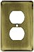 Franklin Brass 64111 Stamped Steel Round Single Duplex Outlet Wall Plate / Switch Plate / Cover, Antique Brass