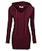 BEPEI Tunic Sweatshirts for Women,Juniors Casual Long Sleeve Top Cute Crew Neck Tunic Hoodies Pullover Slimming Fitted Blouses Solid Color Basic Wear Tee Shirts Wine 3XL