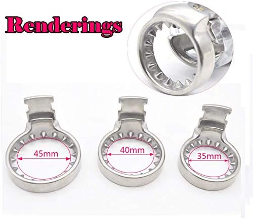 Stainless Steel Chastity COC-k Ring Accessories Spiked Chastity Device cbt Six Toys Ring D-ick Ring for Men Shirt,COC-k Ring 45mm