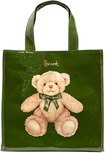 英国 Harrods ハロッズ 2020年 SS ジェイコブベア 裏地にもクマちゃんが大集合 トートバッグ ショッピングバッグ Sサイズ [並行輸入品]