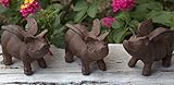 Set/3 Cast Iron 3 Little Pigs ~ Pigs W/wings ~ Flying Pig