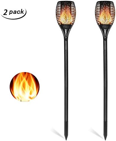 YANTRUAN Solar Lights Outdoor - 96 LEDs Upgraded Landscape Lights Waterproof Pathway Garden Lights Dusk to Dawn, 3 Models Lights for Garden, Patio,Yard - Black 2 Pack
