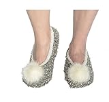 Snoozies Womens Nubby Knit Ballerina Comfort Sole Slippers
