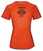 Harley-Davidson Women's H-D Vintage V-Neck Short Sleeve Tee, Vermilion Orange