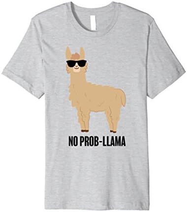Mens No Prob-llama Tee by Trending Farm Shirt Small Heather Grey