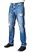 Fresh Groove Classic Men's Distressed Straight-Fit Jeans (Mid Blue, 40/34)