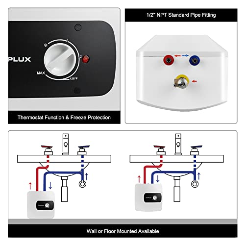 Camplux Hot Water Heater 4 Gallon, Electric Water Heaters with Cord