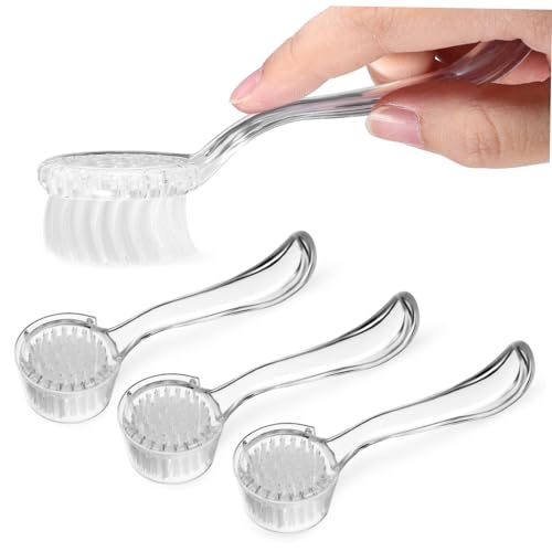 FAVOMOTO 3pcs Nail Scrubber Brush with Protective Cover Ergonomic Handle Fingernail Cleaner for Men Household and Personal Use Stiff Bristles for Deep Cleaning