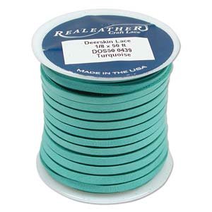 Deerskin Lace Cord Leather String 5 Feet 1/8 Inch TURQUOISE