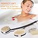 Dry Skin Body Brush - 2 Pcs Detachable Natural Bristle Bath Brush with Slip-Proof Long Wooden Handle, Back Brush Scrubber for Cellulite, Exfoliate, Removing Dead Skin, Perfect Gift for Women