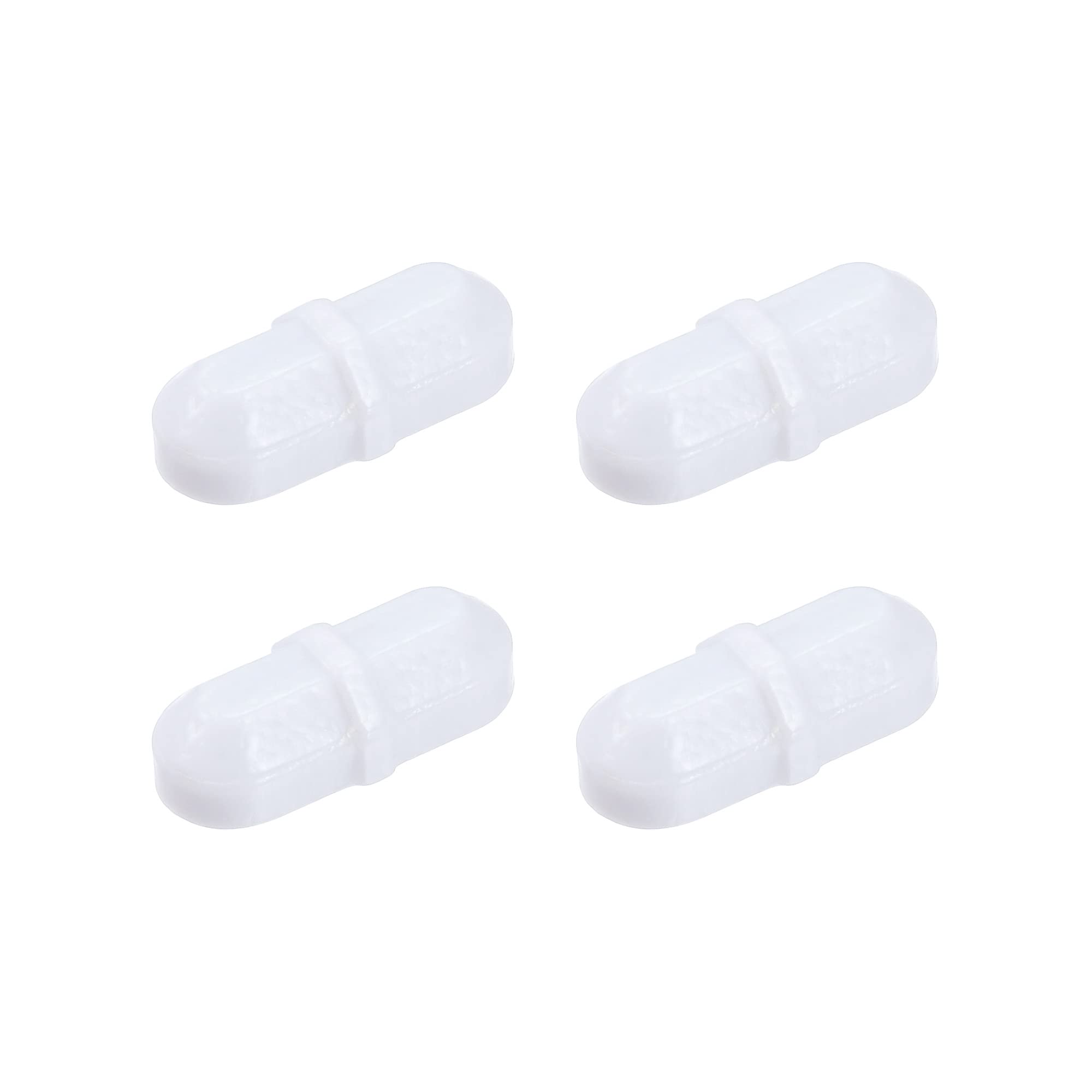 sourcing map Magnetic Stirrer Mixer Stir Bar Rod 20mm(0.79") with Ring Shape PTFE Coating Magnet White for Laboratory Pack of 4