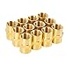 SUNGATOR 12-Pack 1/4 Inch Female Hex Couplings, 1/4'' NPT Female Brass Hex Nipple Adapters, 1/4'' Brass Pipe Extension Fittings