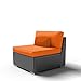 Modenzi B-U Middle Chair Outdoor Patio Furniture Espresso Brown Wicker (Orange)