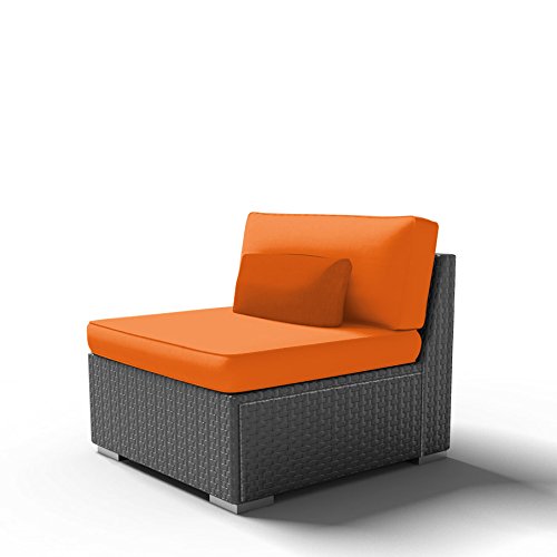 Modenzi B-U Middle Chair Outdoor Patio Furniture Espresso Brown Wicker (Orange) Modenzi B-U Middle Chair Outdoor Patio Furniture Espresso Brown Wicker (Orange)