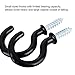 eBoot Cup Hooks Vinyl Coated Ceiling Hooks Screw Hooks Mug Hooks Holder Assortment Kit, 6 Sizes, Black, 70 Pieces