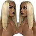 613 Blonde Wig Deep Part 13x6 Bob Lace Front Wigs Silky Straight Pre-Plucked Hairline 150% Density Lace Wigs Full Ends with Baby Hair 10 inch