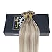 Sunny 16inch U Tip Hair Extensions Human Hair, Dark Ash Blonde to Bleach Blonde Highlight Extensions U Tip Keratin Remy Hair Extensions 1g/1s 50G