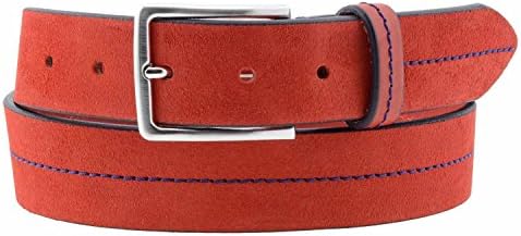 Suede leather sport belt with flag